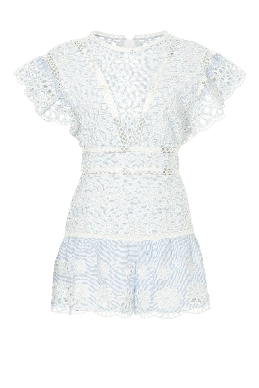 Saylor Shanice Lace Romper | Rent the Runway