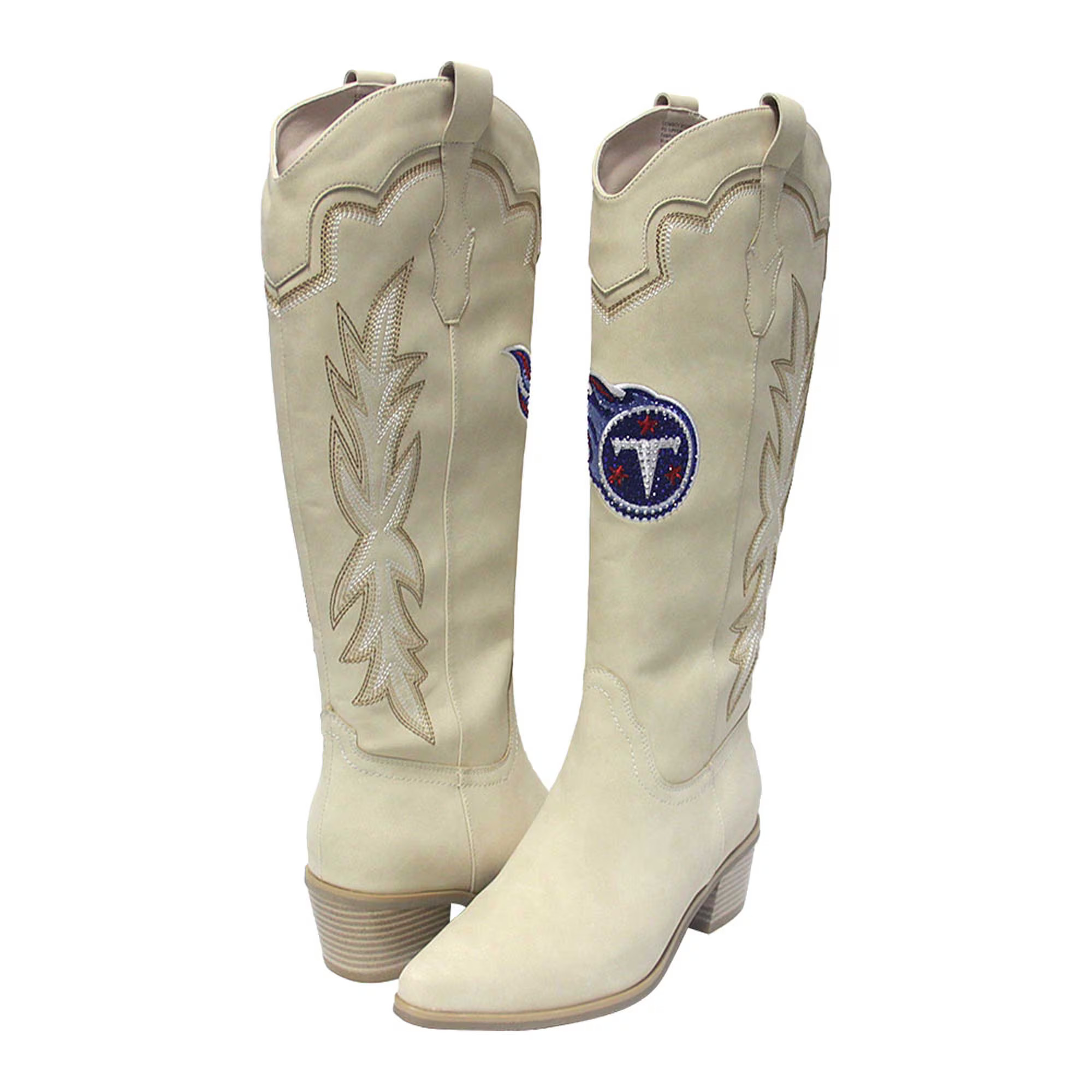 Tennessee Titans Cuce Women's Cowboy Boots - Cream | Fanatics