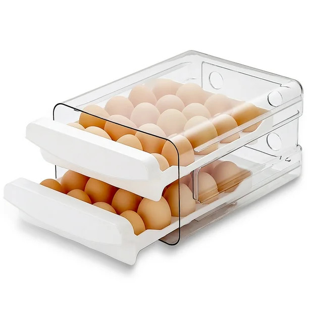 ReaNea Refrigerator Plastic Egg Rack,Transparent Refrigerator Organizer With Lid - Walmart.com | Walmart (US)
