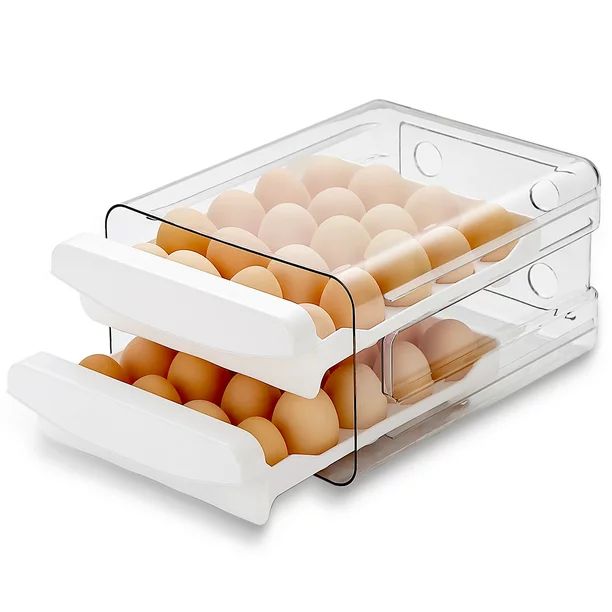 ReaNea Refrigerator Plastic Egg Rack,Transparent Refrigerator Organizer With Lid - Walmart.com | Walmart (US)