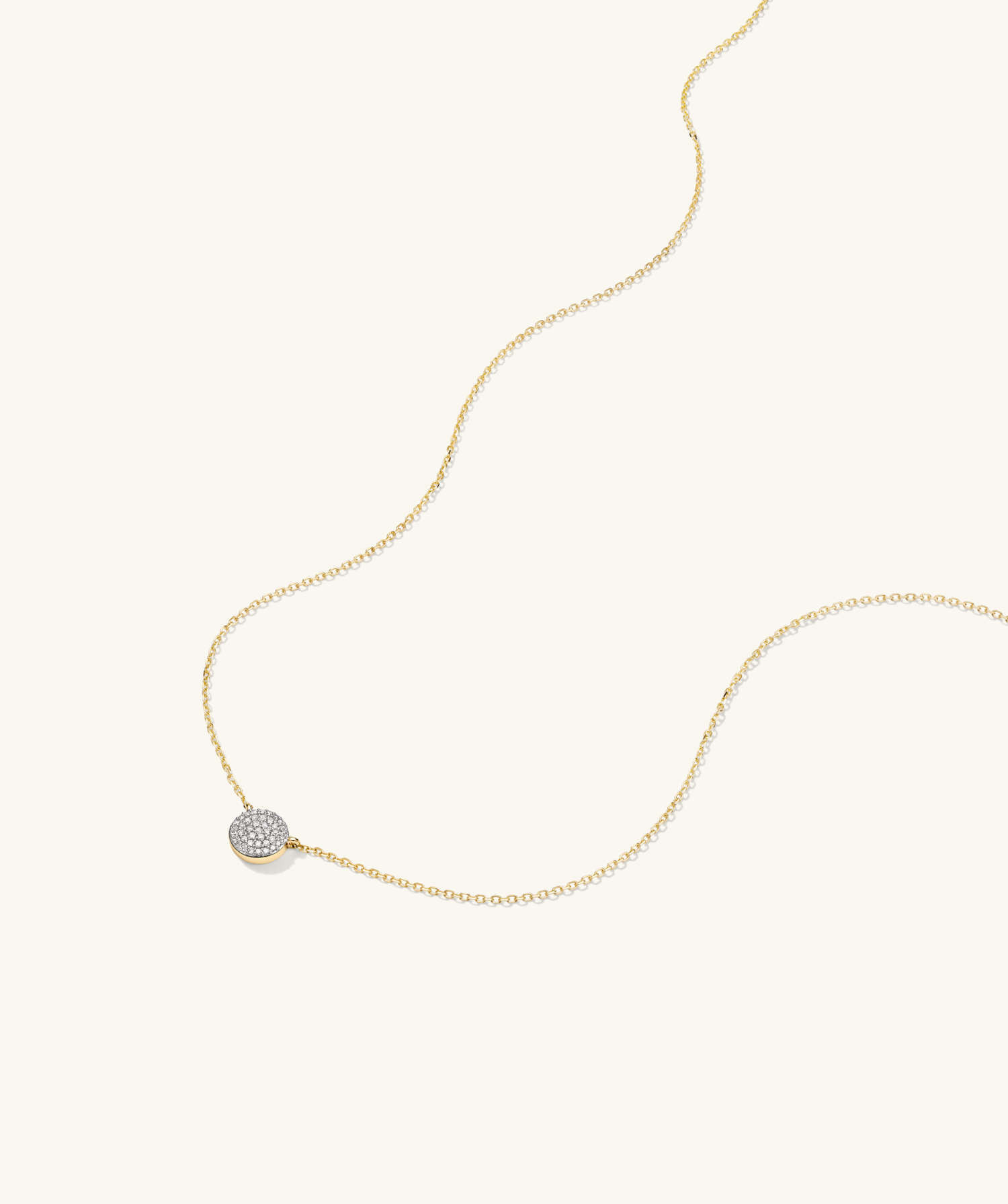 Large Pavé Diamond Round Necklace | Mejuri Fine Crew
