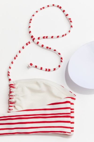 Padded Halterneck Bikini Top - Halterneck - Red/striped - Ladies | H&M US | H&M (US + CA)