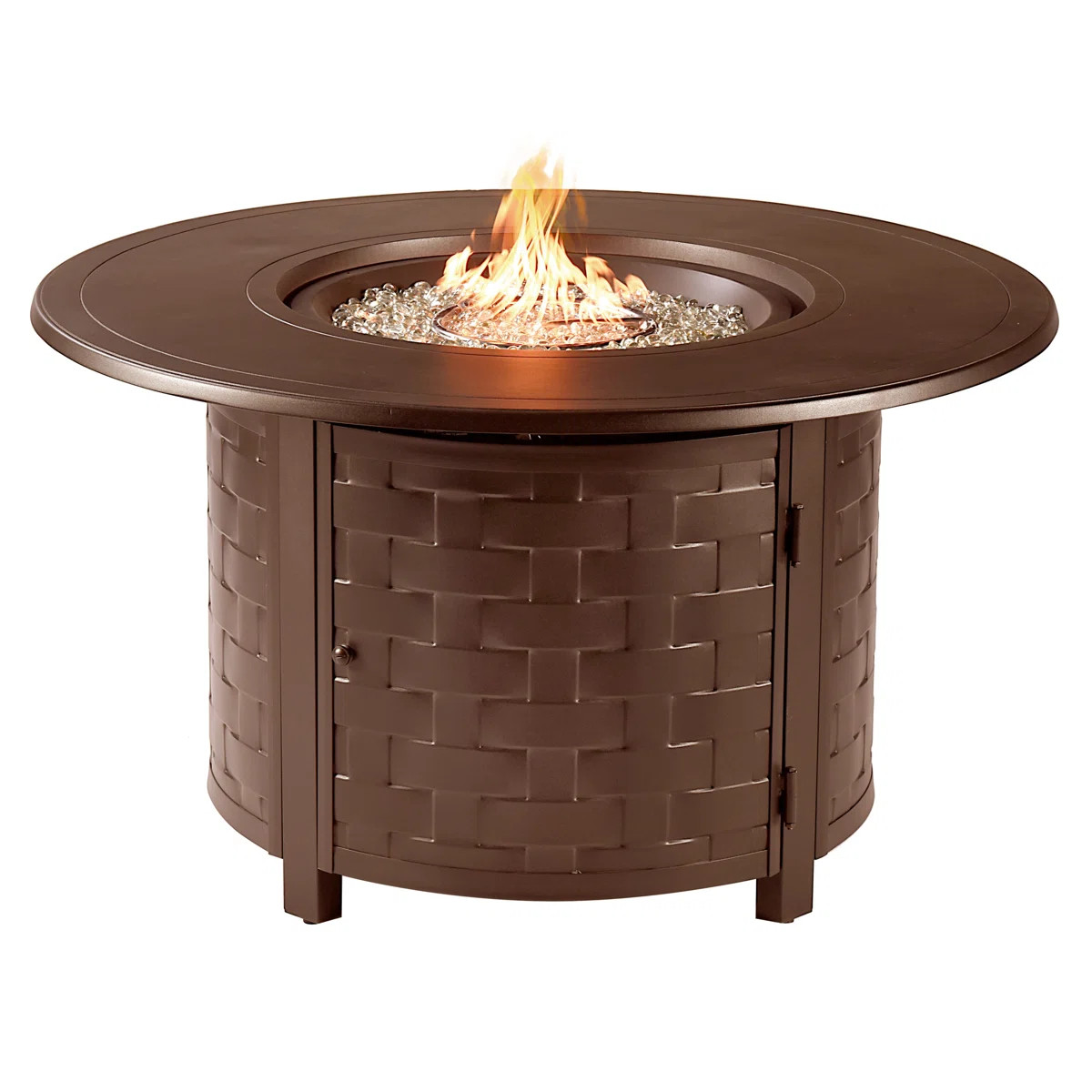 Avers Round Aluminum Propane Smokeless Fire Pit Table with Hidden Fuel Tank | Wayfair North America