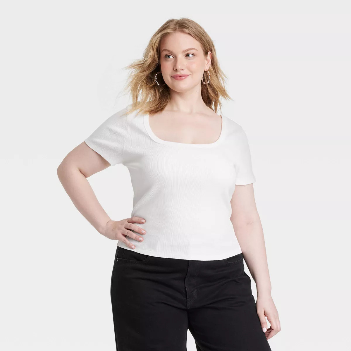 Women's Shrunken Short Sleeve Scoop Neck T-Shirt - Universal Thread™ | Target