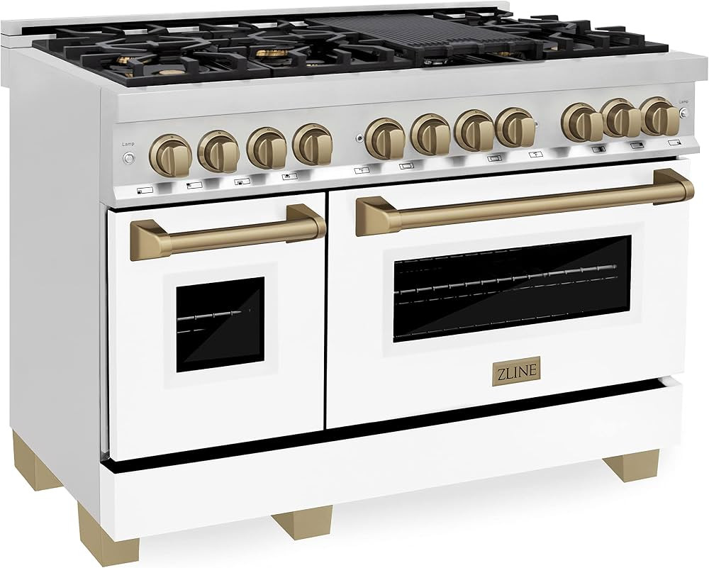 ZLINE Autograph Edition 48" 6.0 cu. ft. Dual Fuel Range with Gas Stove and Electric Oven in Stain... | Amazon (US)