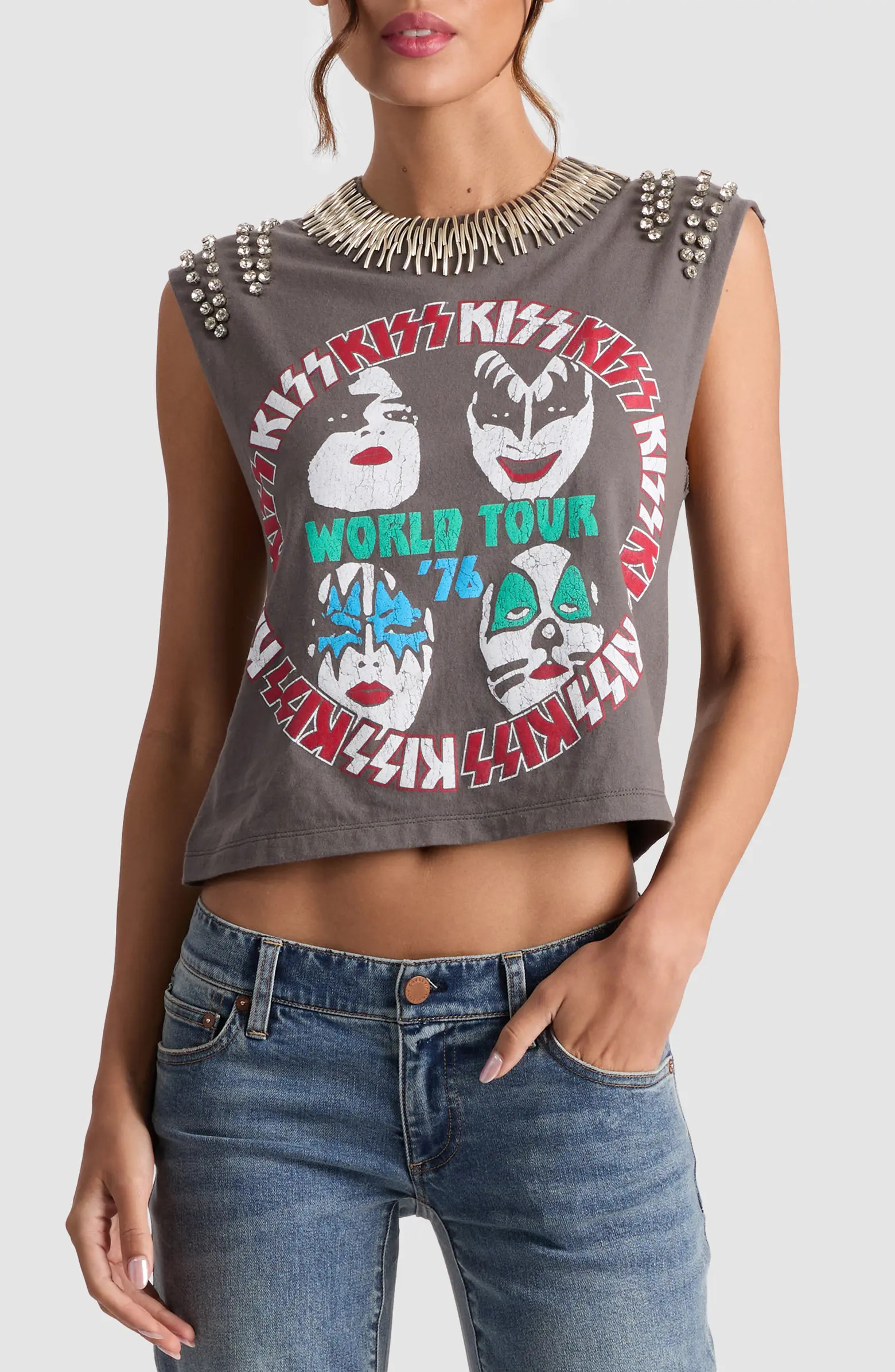 Alice + Olivia Micah Embellished Graphic Muscle Tee | Nordstrom | Nordstrom