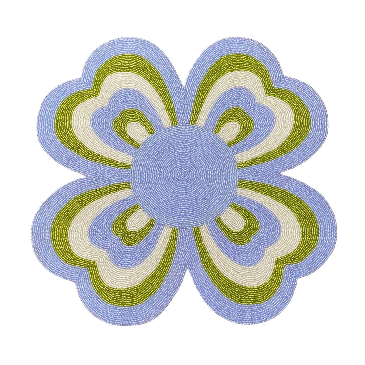Periwinkle and Green Flower Shaped Placemat | Beth Ladd Collections