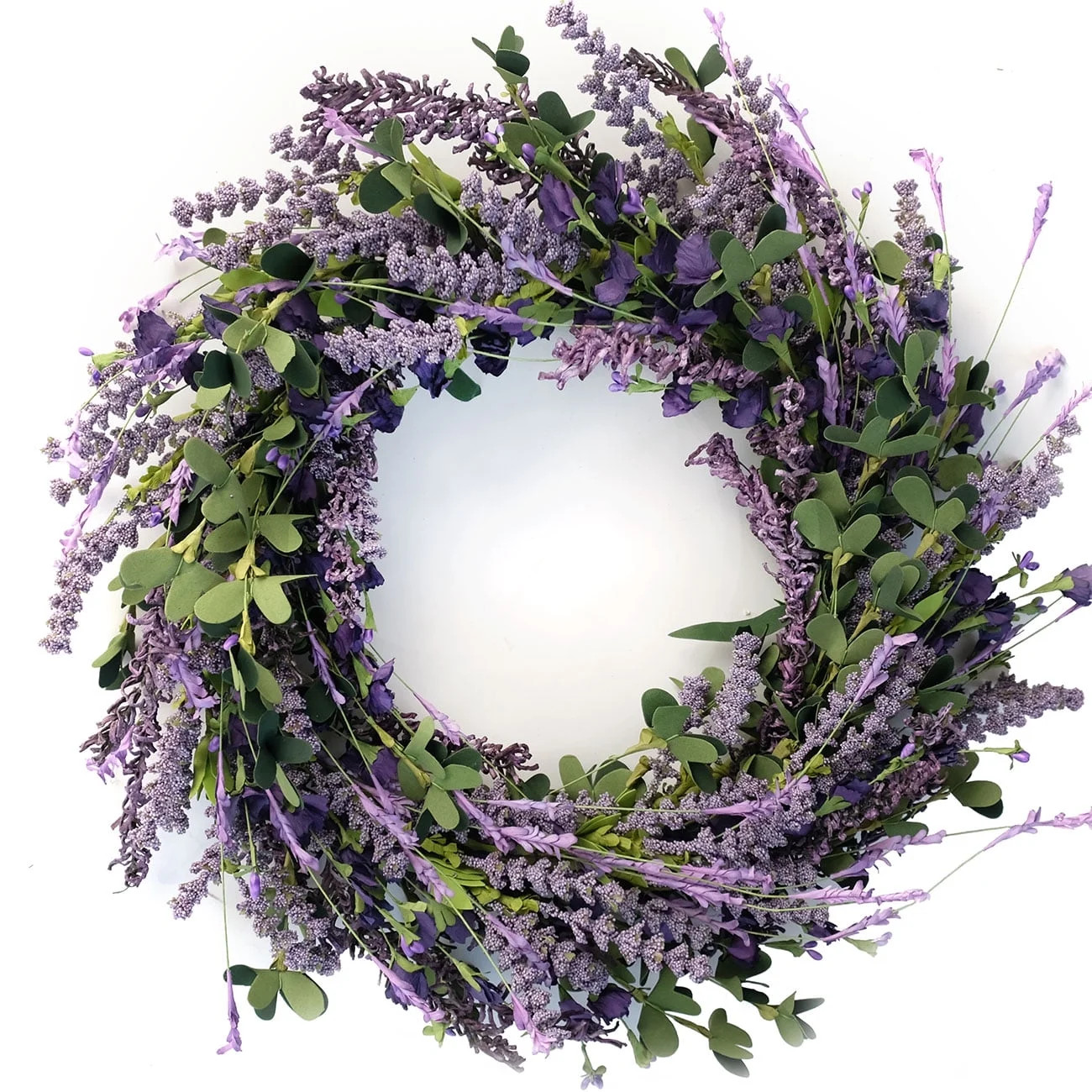 Wreath for Front Door 20 Inch Lavender Wreath for Front Door Greenery Leaves Wreath for All Seaso... | Walmart (US)
