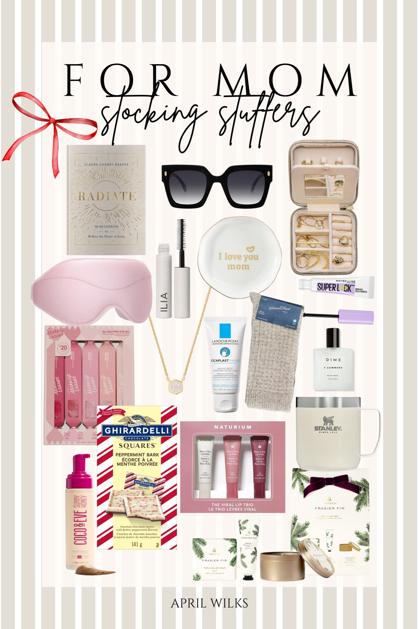 Stocking stuffers for Mom

Mom gifts  gift ideas  gift guide  stocking stuffers for her  stocking stuffers  gifts for her  makeup  sunglasses  eye mask  peppermint bark  jewelry holder  Stanley cup  lipgloss  lip butters  Makeup  VintagePickin

#LTKHoliday #LTKGiftGuide #LTKBeauty