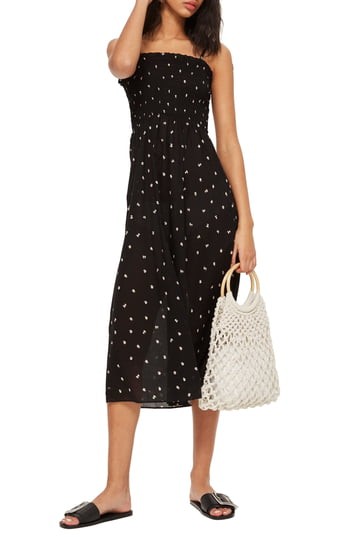 Women's Topshop Ditsy Shirred Midi Dress | Nordstrom