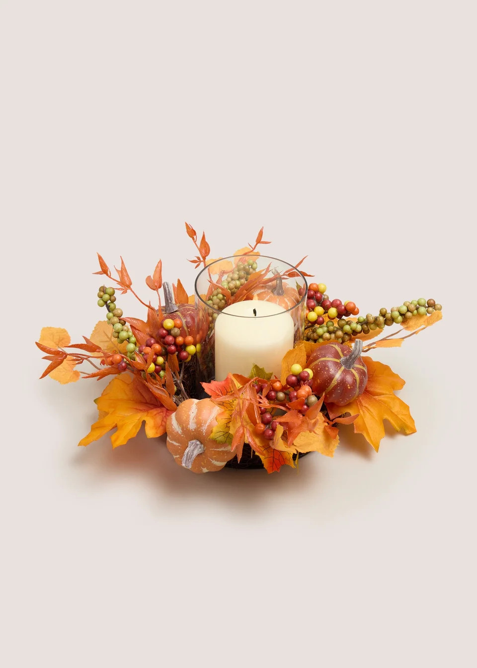 Orange Pumpkin Candle Wreath | Matalan (UK)