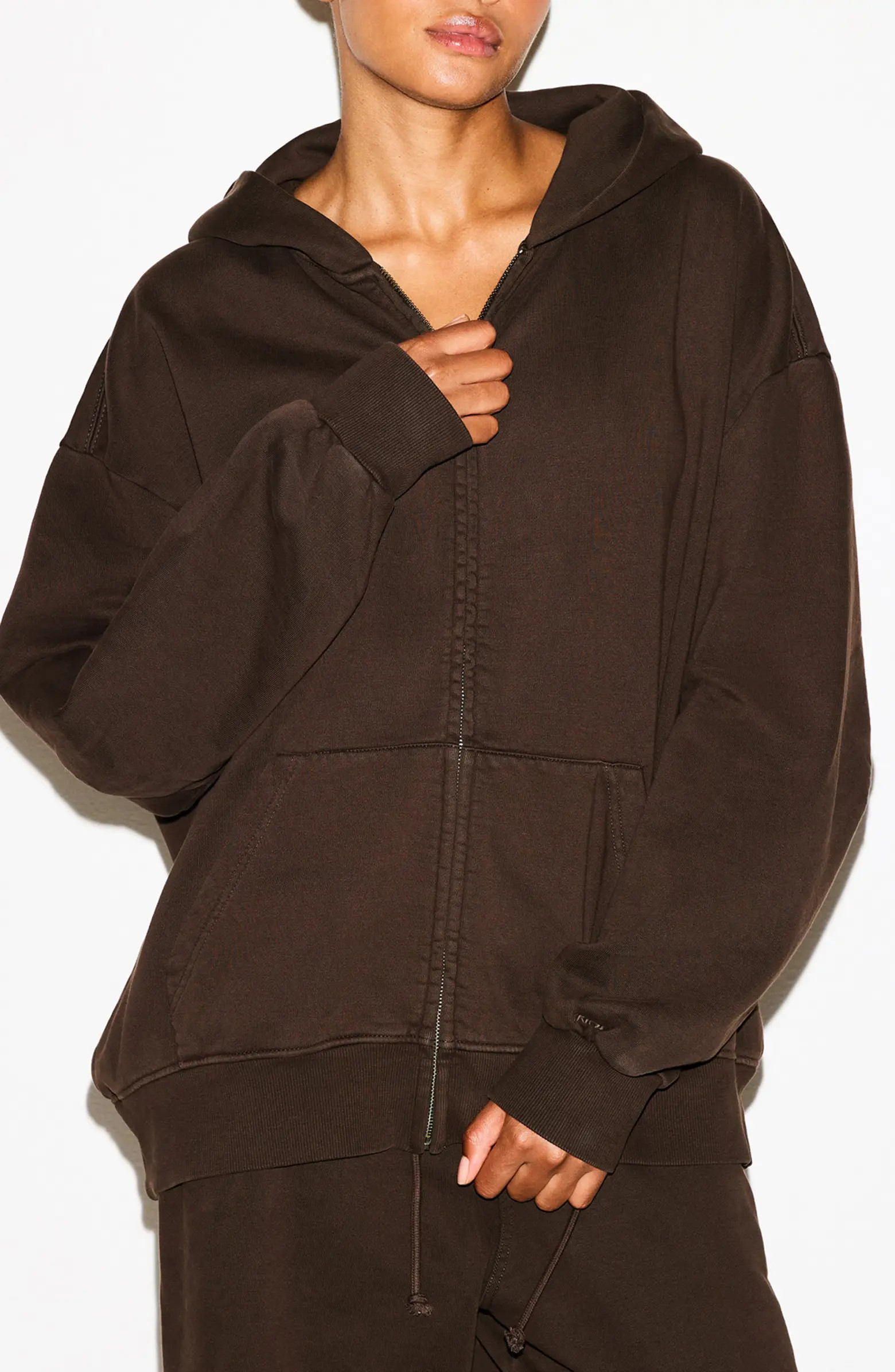 Boxy Zip-Up Fleece Hoodie | Nordstrom