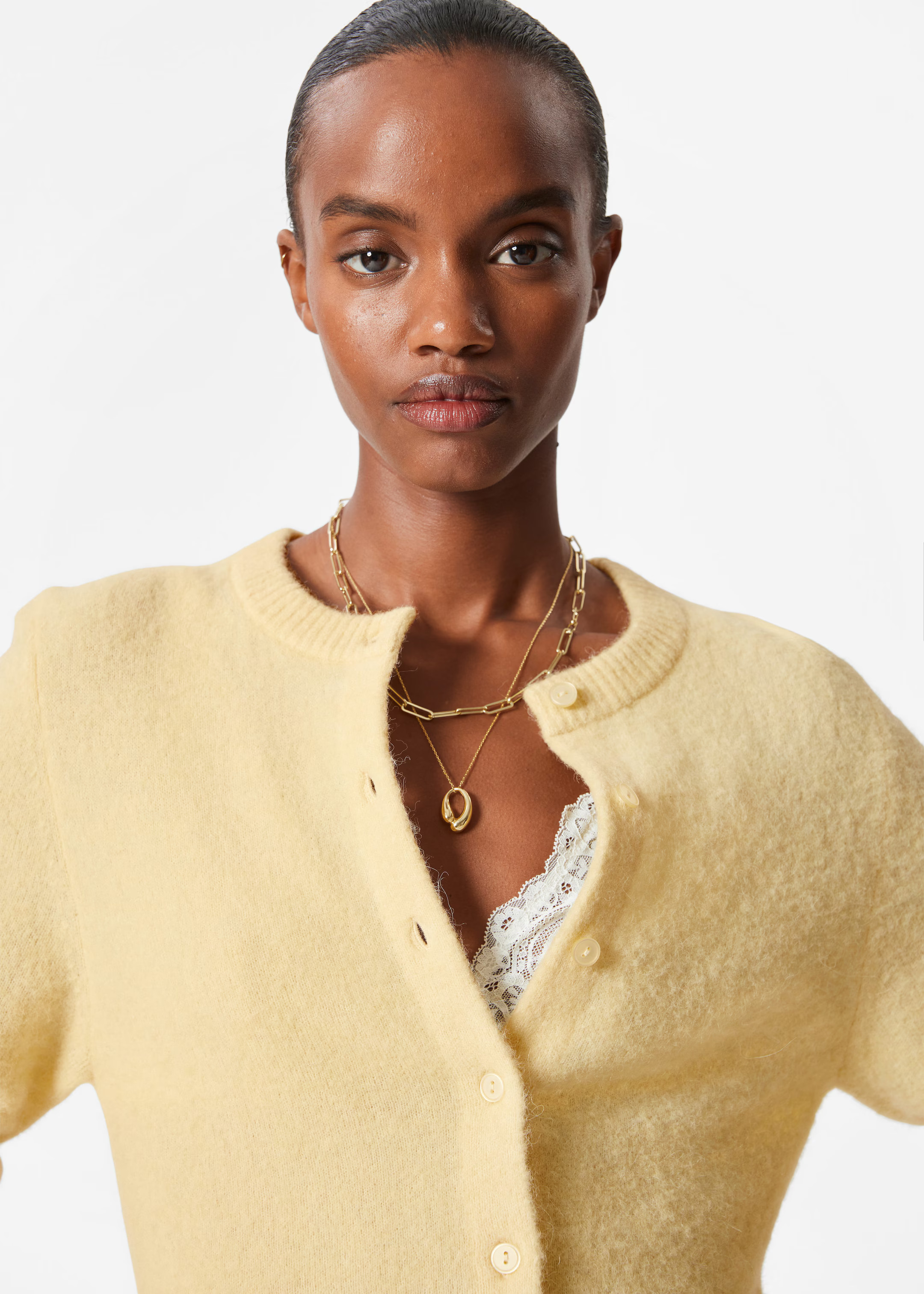 Alpaca-Blend Knit Cardigan - Light Yellow - & Other Stories GB | & Other Stories UK