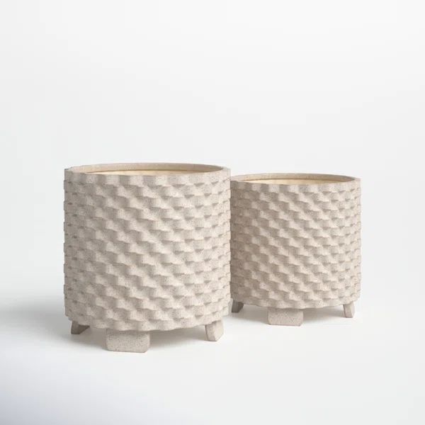 Safi Ceramic Outdoor Pot Planter - Set of 2 | Wayfair North America