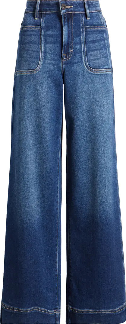 Patch Pocket High Waist Wide Leg Jeans | Nordstrom