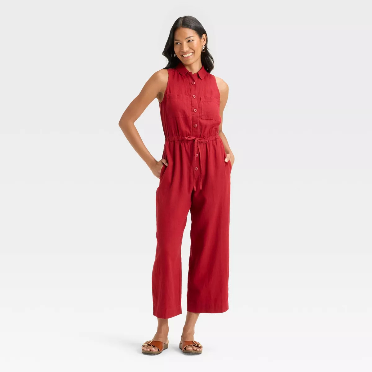 Women's Button-Front Jumpsuit - Universal Thread™ | Target