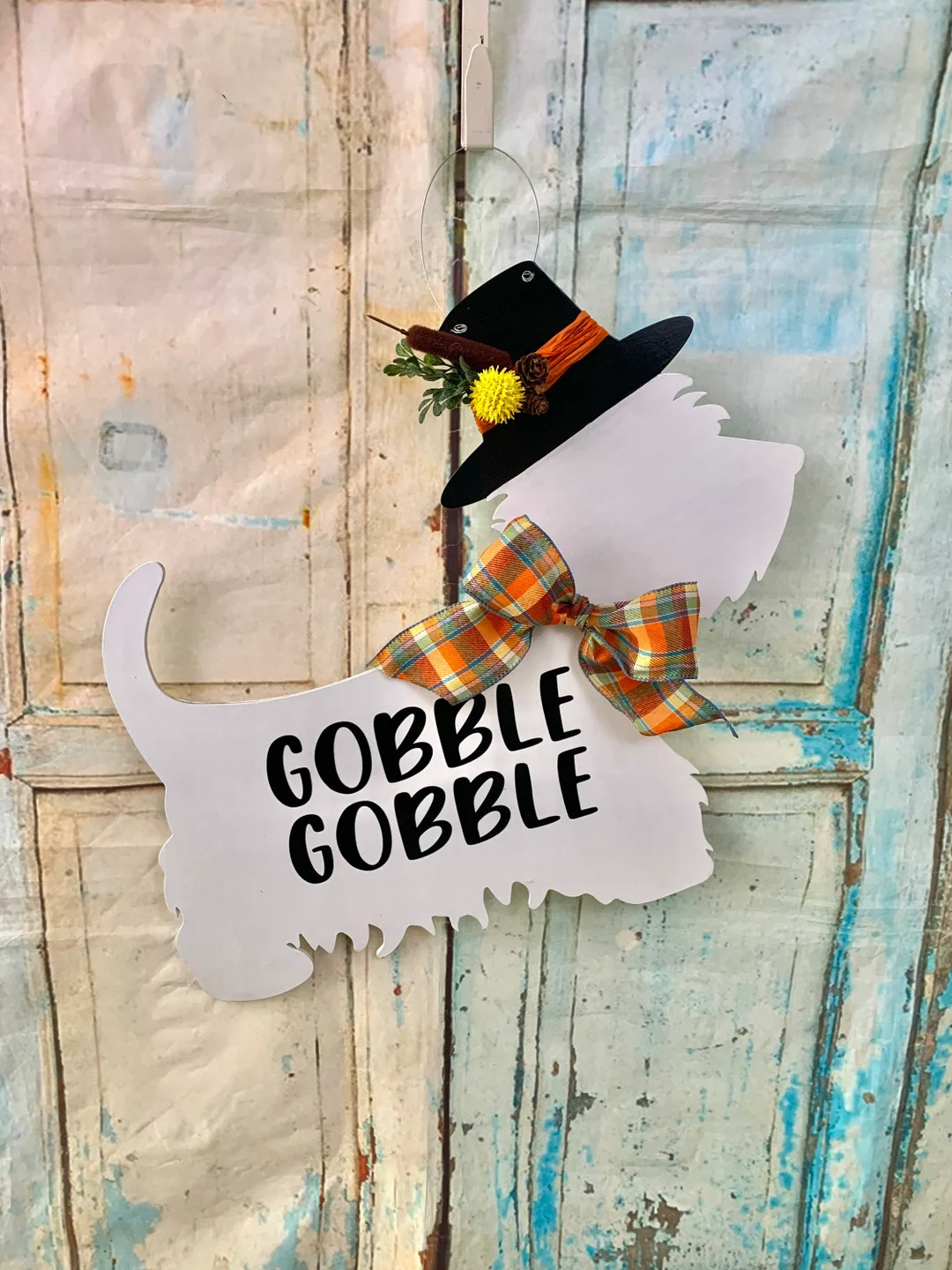 Westie, Thanksgiving Door Hanger, West Highland Terrier, West Highland, Westie Thanksgiving, Gobb... | Etsy (US)