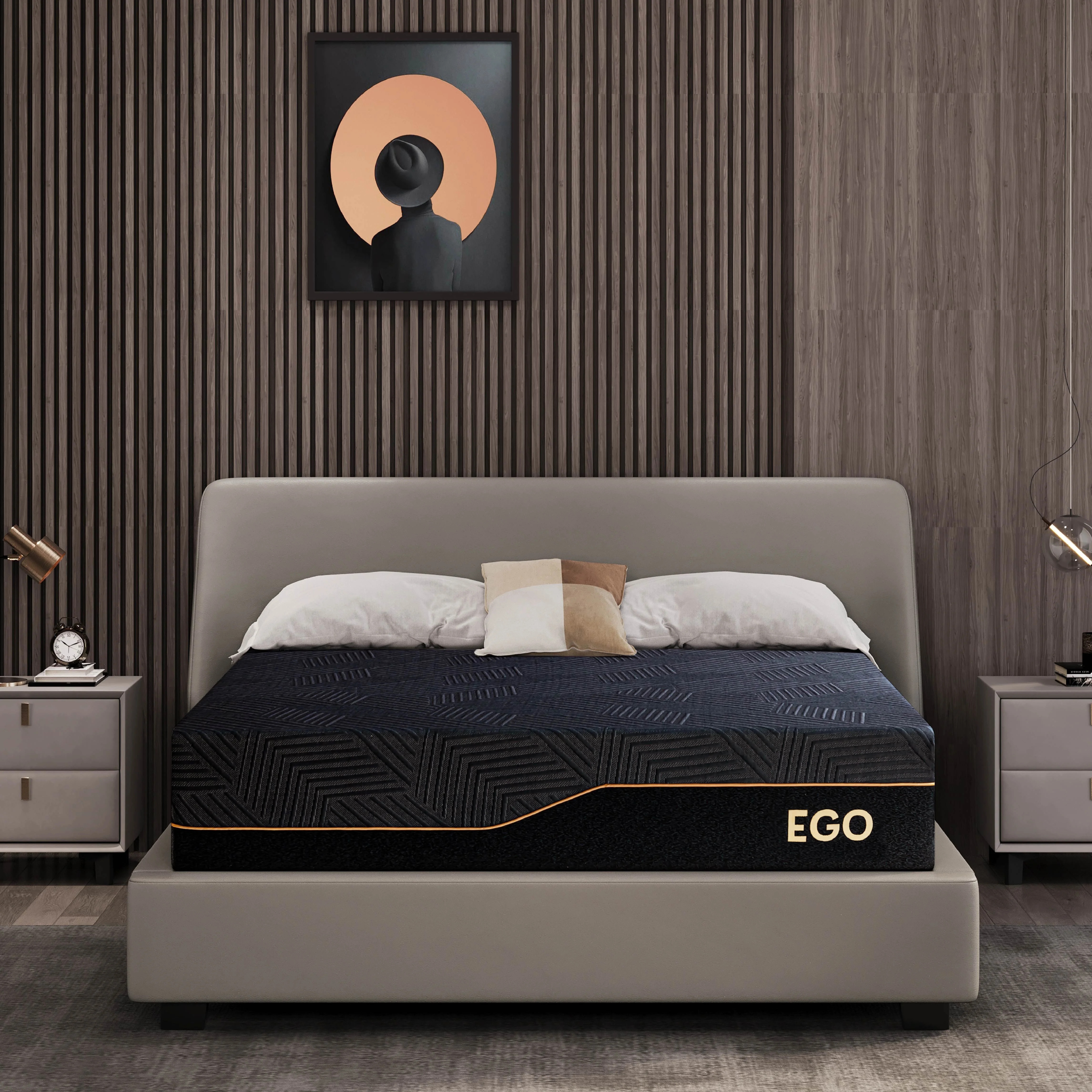 MLILY Ego Black King Size Mattress, 14 inch Cooling Gel Memory Foam Mattress in a Box, Firm | Walmart (US)