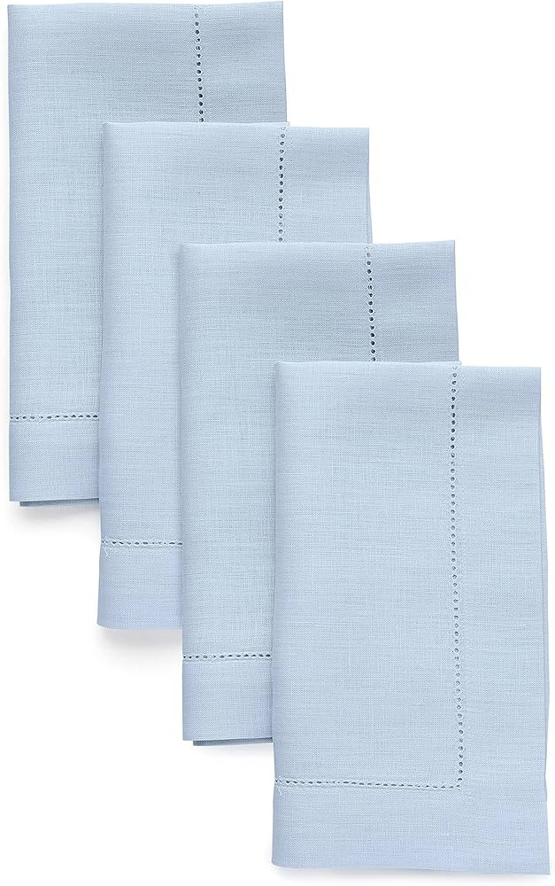 Solino Home Sky Blue Linen Napkins Set of 4 – 100% Pure Linen Fabric Dinner Napkins 20 x 20 Inc... | Amazon (US)