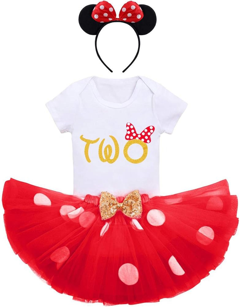 Cake Smash Wild One First Birthday Clothes for Baby Girls Polka Dots Romper Tulle Dress Mouse Ear Pr | Amazon (US)