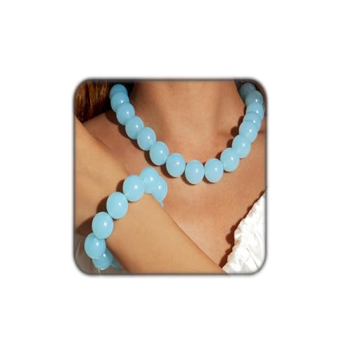 Amazon.com: ZMJK Colorful Chunky Beaded Necklace for Women Acrylic Bead Choker Necklaces Fashion ... | Amazon (US)