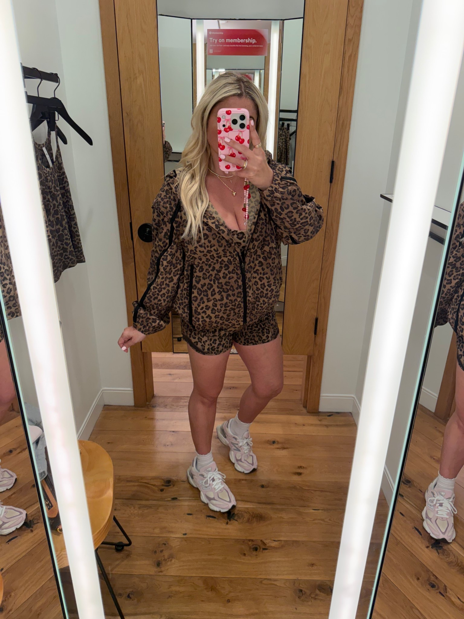 New @lululemon leopard 
Activewear
Size m jacket 
Size 4 bottoms 