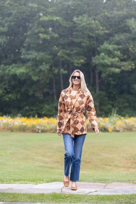 Hazel Wrap Jacket - Umber Patchwork | Julia Amory