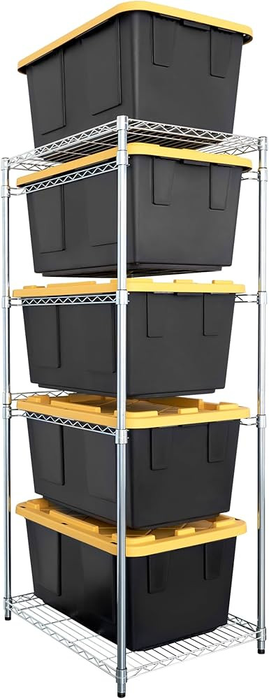 SafeRacks 5-Tier Steel Tote Rack - Maximize Space, Declutter, Organization, NSF Certified, Bin St... | Amazon (US)