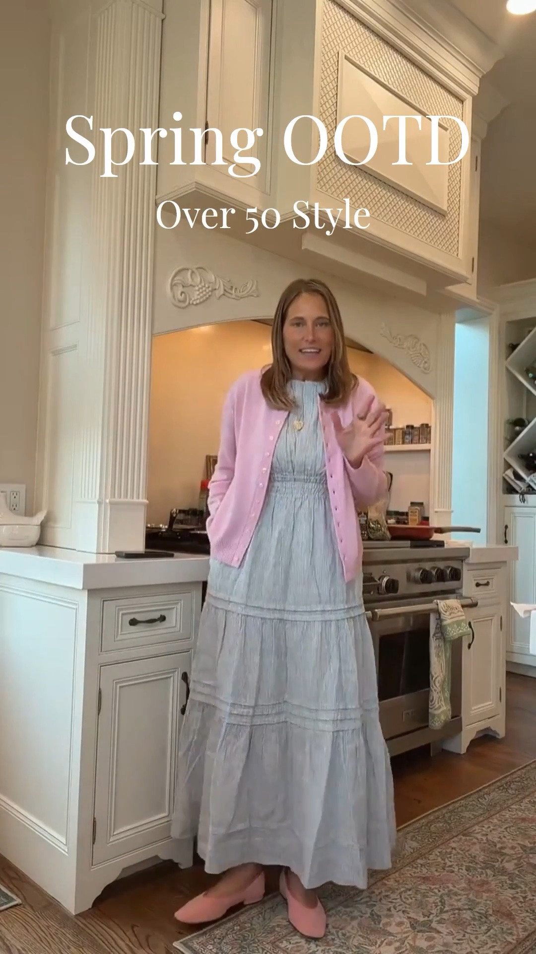 Added this pretty pink sweater and matching pink shoes to this flattering linen dress for the sweetest spring look. The soft colors pair so well together and make the outfit feel fresh and polished. This is such an easy outfit for brunch, lunch dates, or any special daytime plans.

#LTKSeasonal #LTKOver40 #LTKMidsize