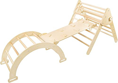 Montessori furniture Set of 3 items (CPSIA Certified Safe) Arch Ramp and Triangle Baby toys Climb... | Amazon (US)