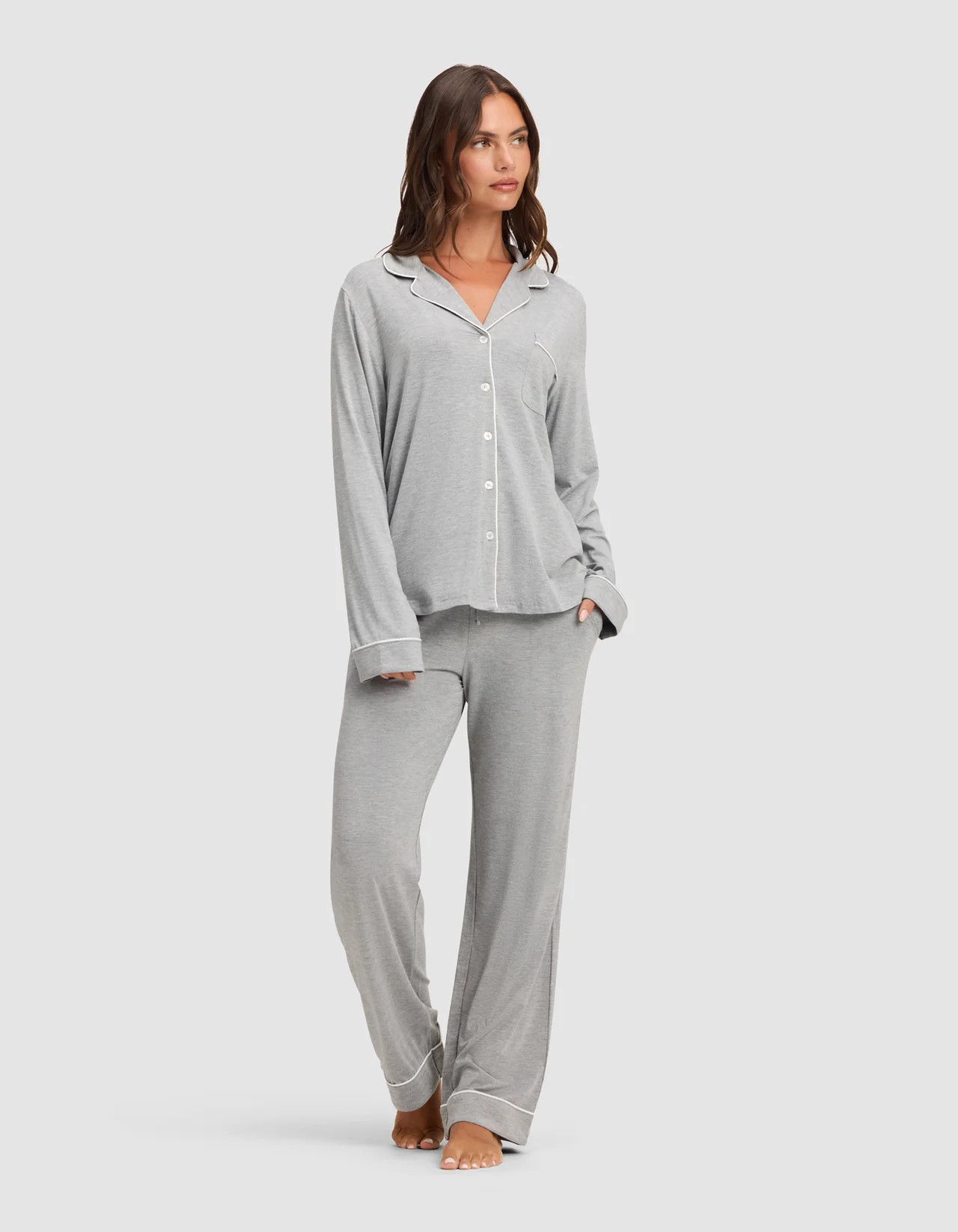 Women's Bamboo Stretch-Knit Long Sleeve Pajama Set | Cozy Earth