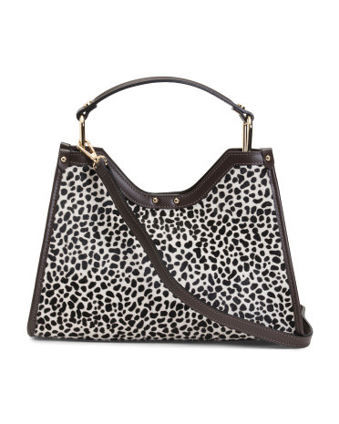 Made In Italy Leather Structured Satchel | TJ Maxx