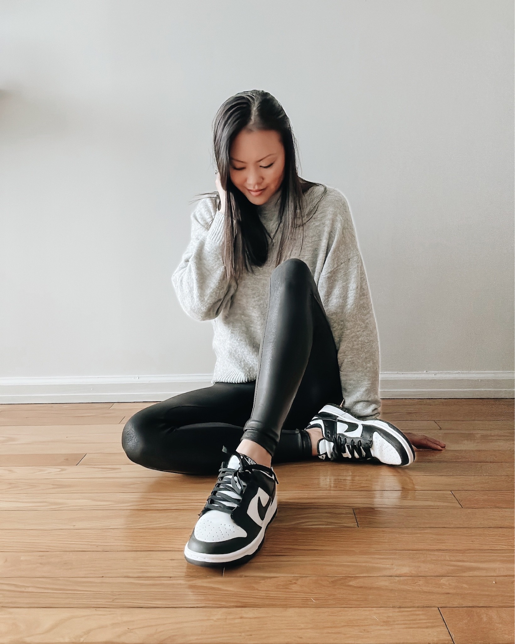 Fall outfit idea. Faux leather leggings with Nike low
Dunks  

#LTKshoecrush #LTKstyletip