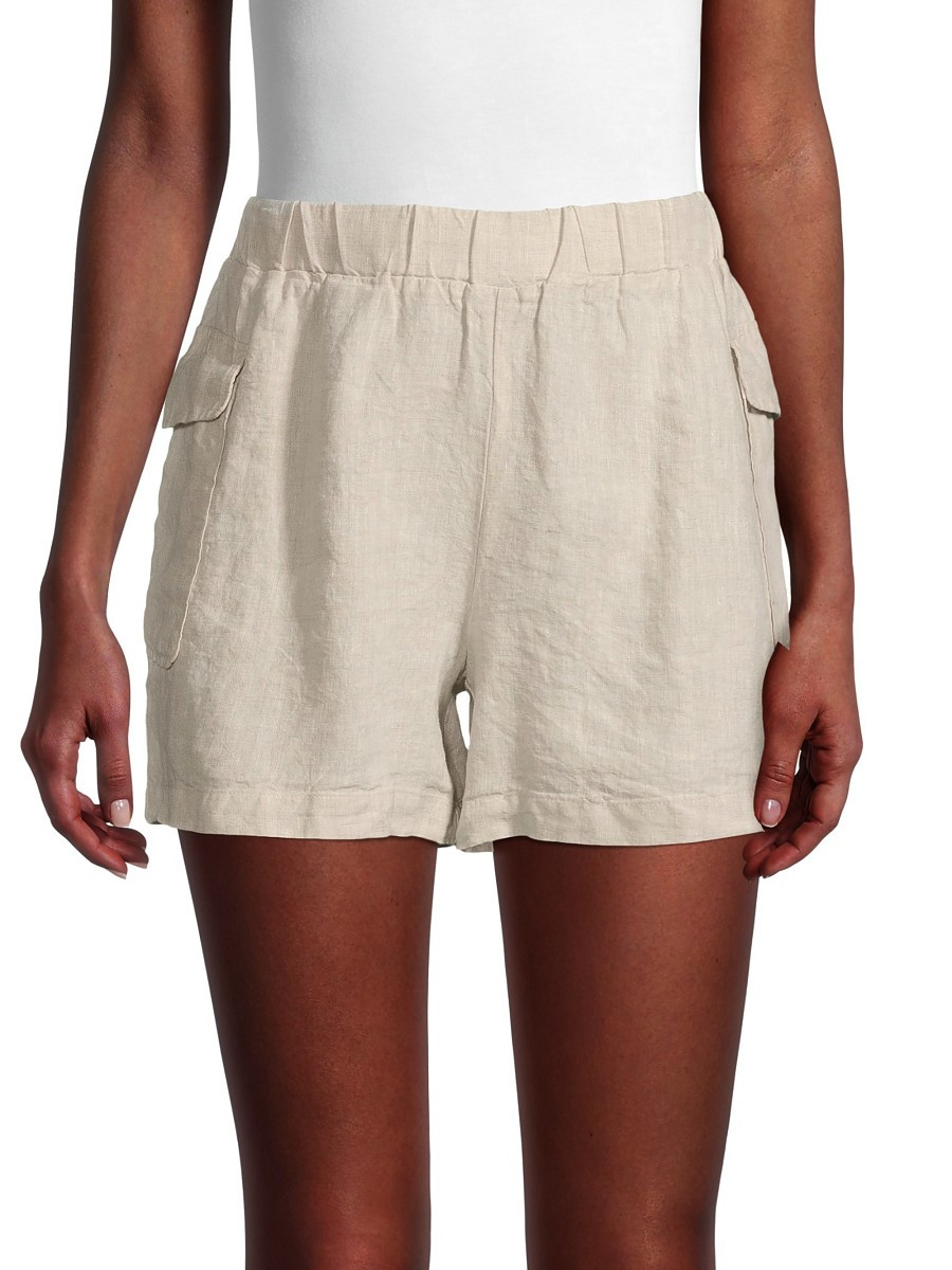Saks Fifth Avenue Women's Linen Shorts - Natural - Size L | Saks Fifth Avenue OFF 5TH
