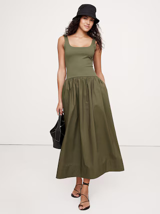 Drop-Waist Midi Dress | Banana Republic (US)