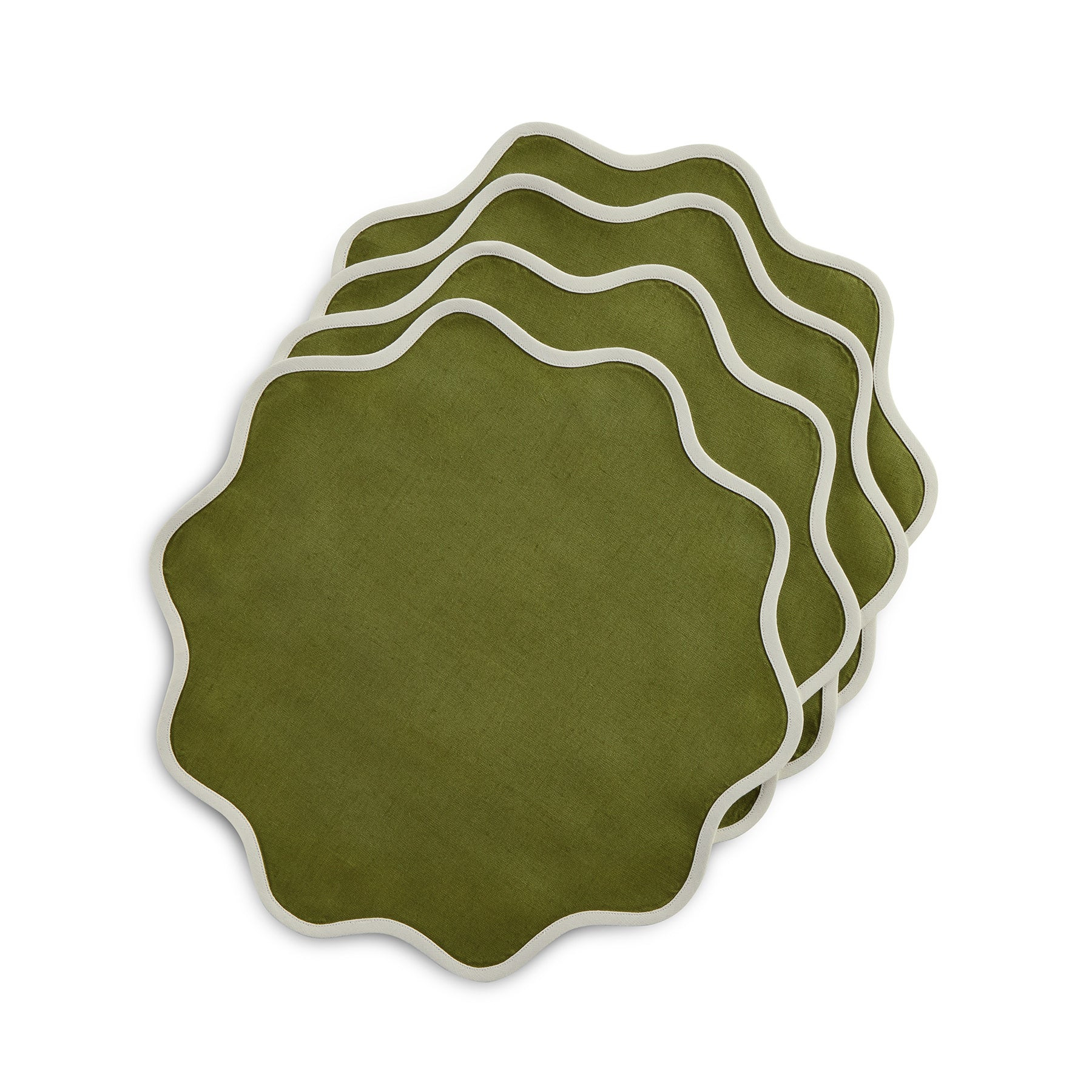 Giselle Scallop Edge Placemats, Set of 4 | Solino Home