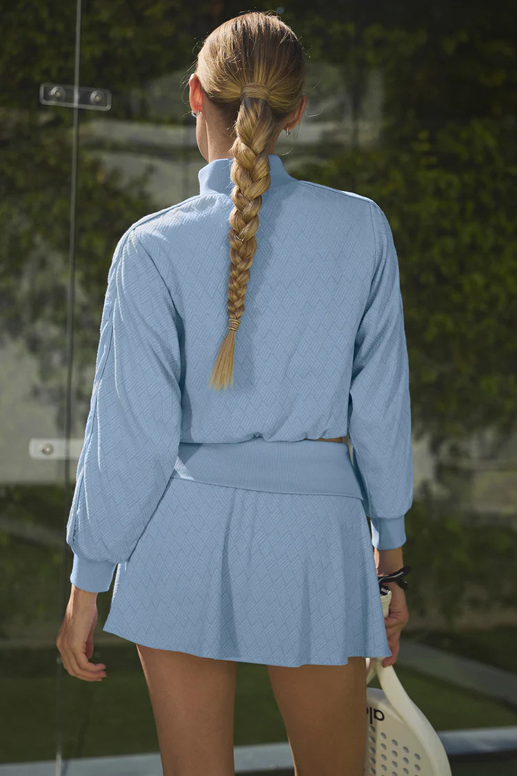 Cropped Doubles Only Full Zip Jacket - Seashell Blue | Alo Yoga (US)