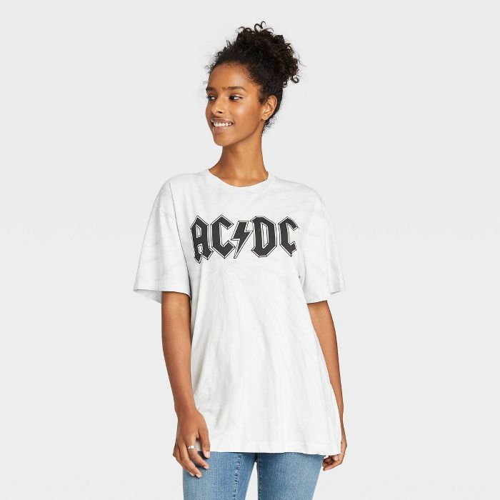 Women's AC/DC Oversized Lounge T-Shirt - White | Target