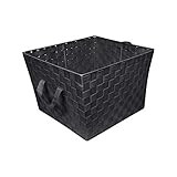 Amazon.com - Simplify Bins/Totes - Medium Storage Baskets - Woven Strap/Storage Organizer - Black... | Amazon (US)