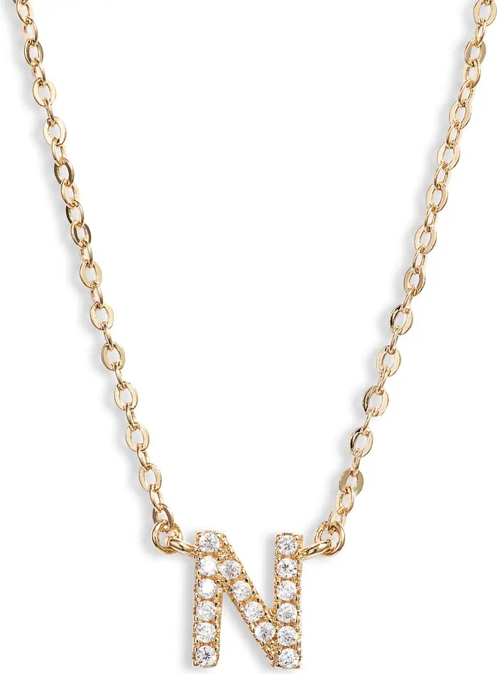 Nordstrom Delicate Cubic Zirconia Initial Pendant Necklace | Nordstrom | Nordstrom