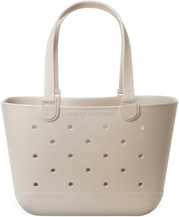 Simple Modern Large Beach Bag | Waterproof Getaway Rubber Tote with Zipper Pocket for Travel, Poo... | Amazon (US)