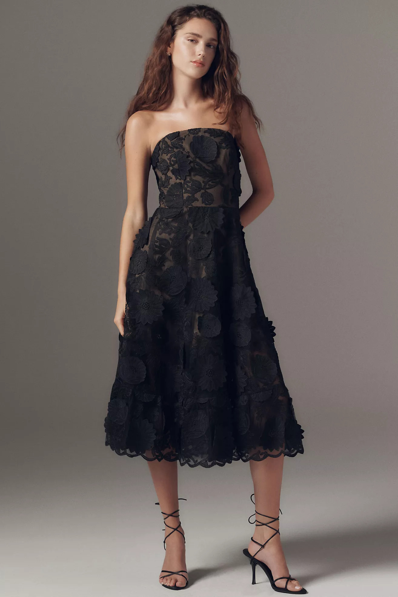 Dress The Population Kailyn Strapless Fit & Flare Midi Dress | Anthropologie (US)