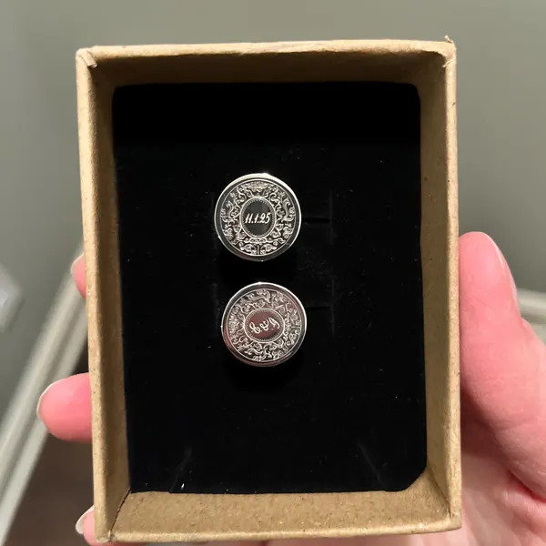 Wedding Logo Cufflinks,wedding Initials Date Cufflinks,custom Logo Cufflinks,personalized Wedding... | Etsy (US)