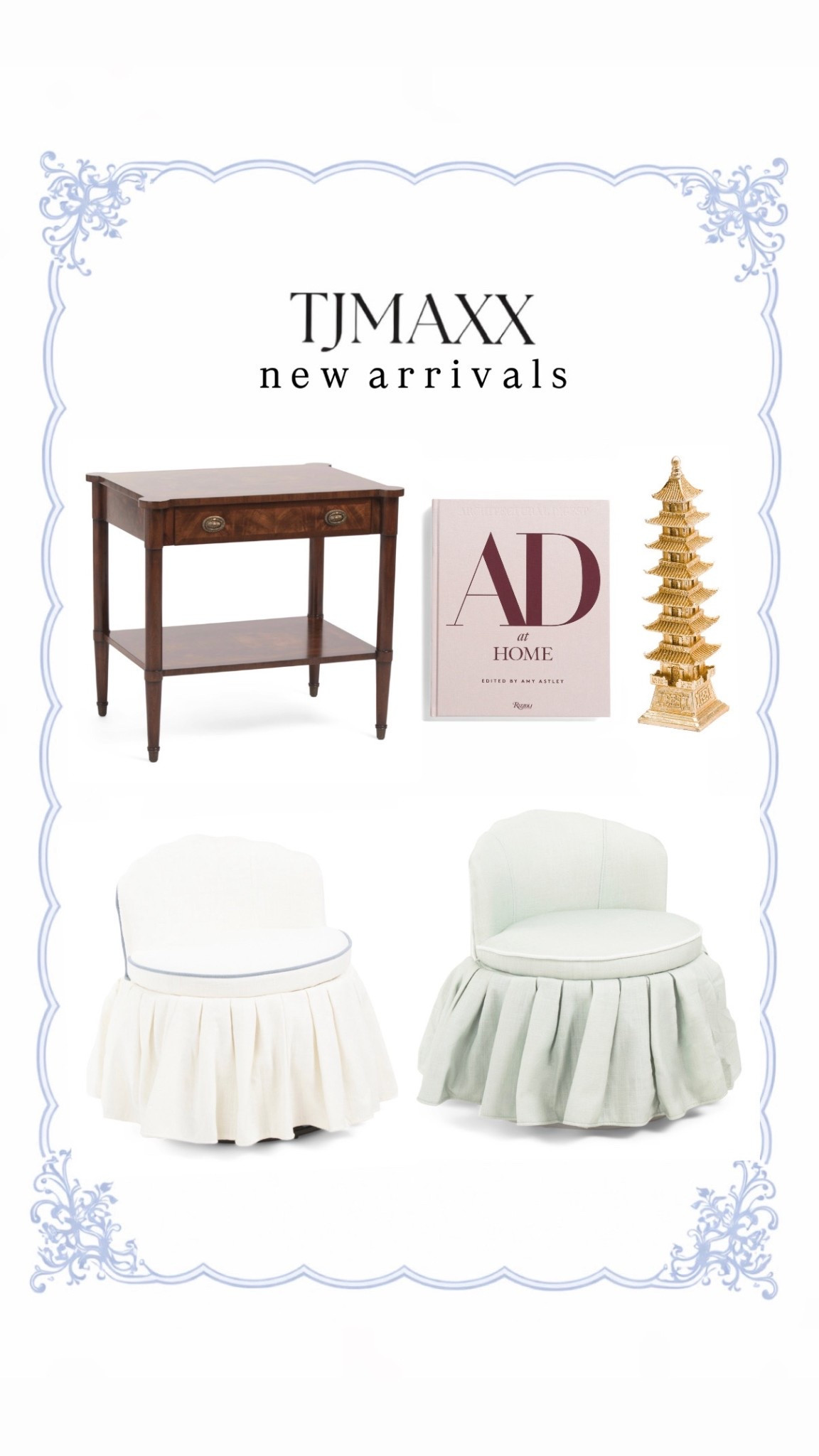 New decor and furniture drop at @tjmaxx! These ruffle accent chairs are so darling!! 🤍✨ traditional
Home decor deals 