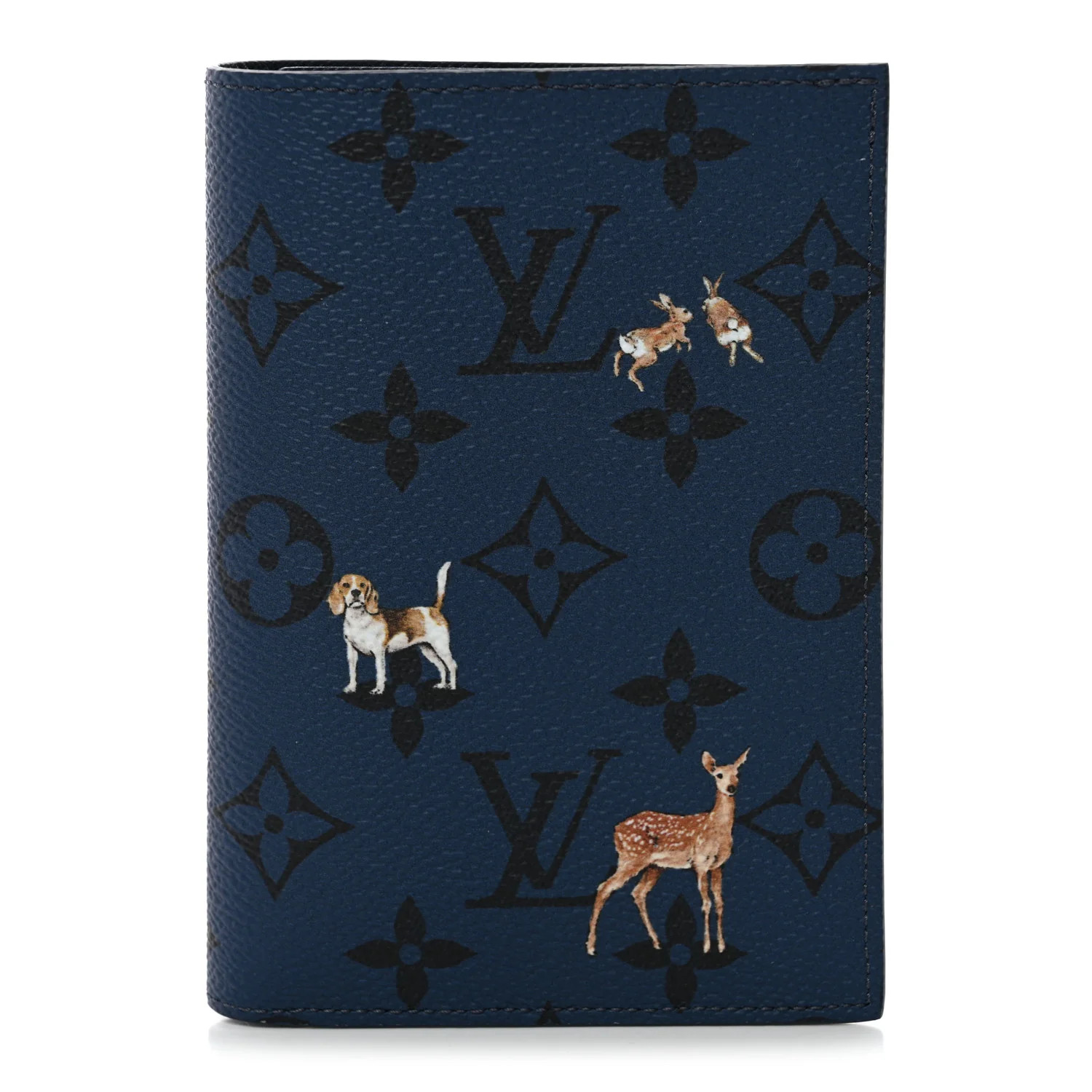 Monogram Forest Passport Cover Navy | FASHIONPHILE (US)