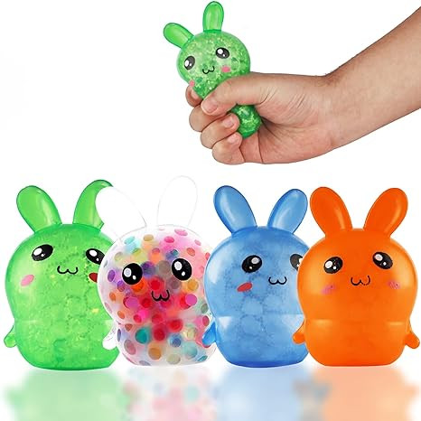 Easter Basket Stuffers, 4 Pack Squishy Easter Bunny Stress Balls for Adults, Easter Basket Stuffe... | Amazon (US)