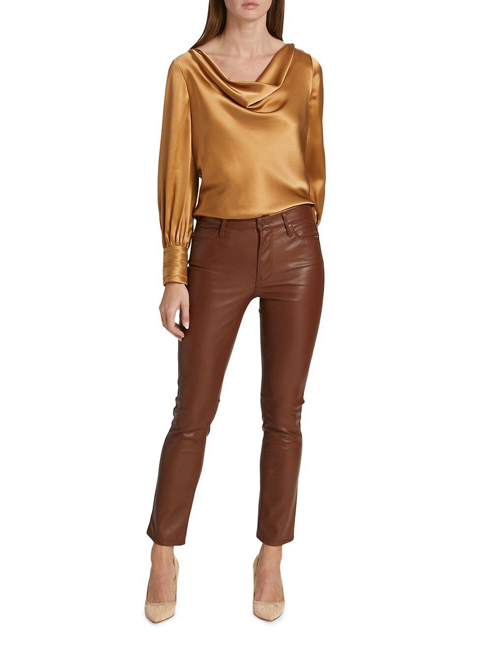 The Dazzler Mid-Rise Slim Cropped Faux-Leather Ankle Jeans | Saks Fifth Avenue