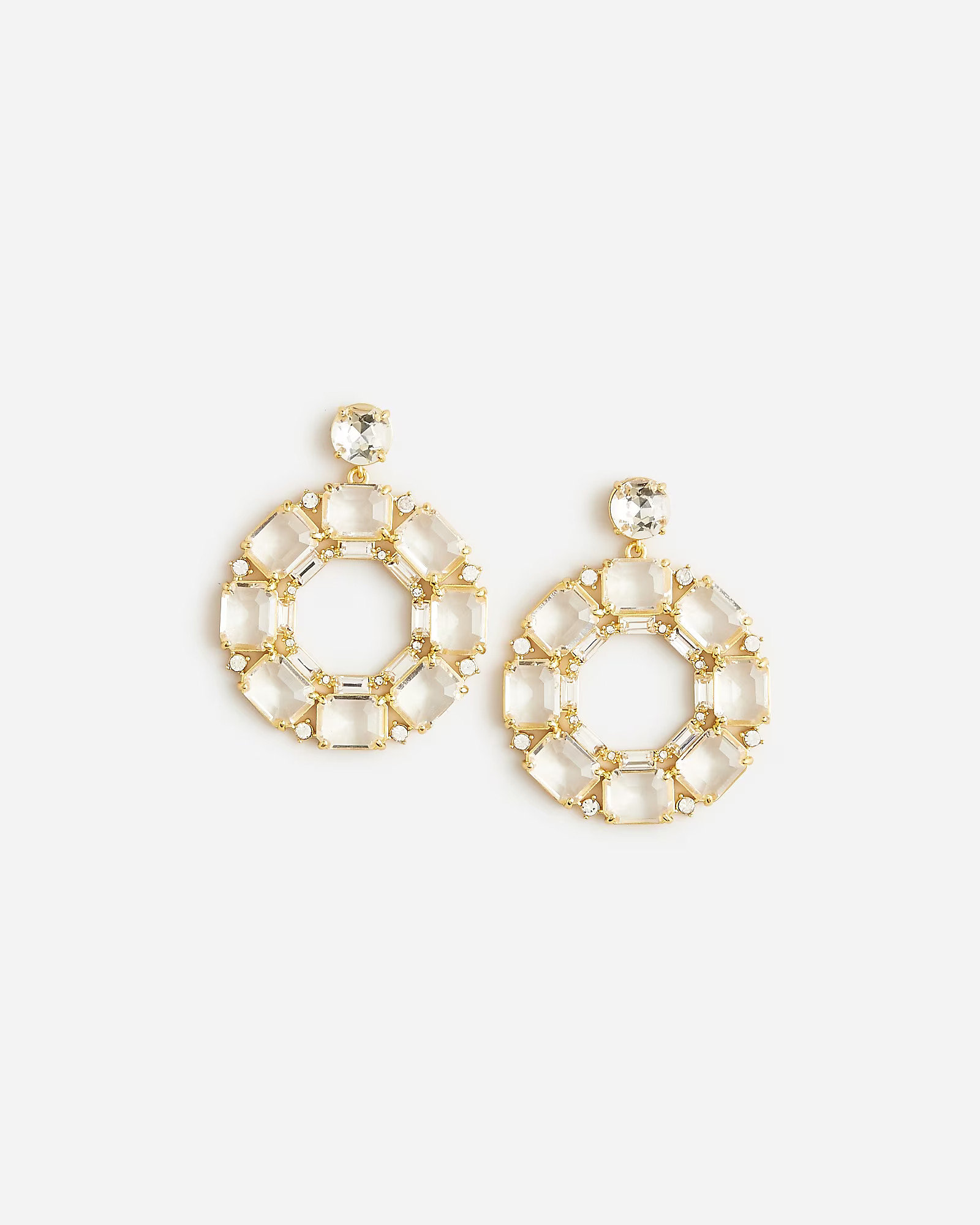 Faceted-crystal hoop earrings | J. Crew US