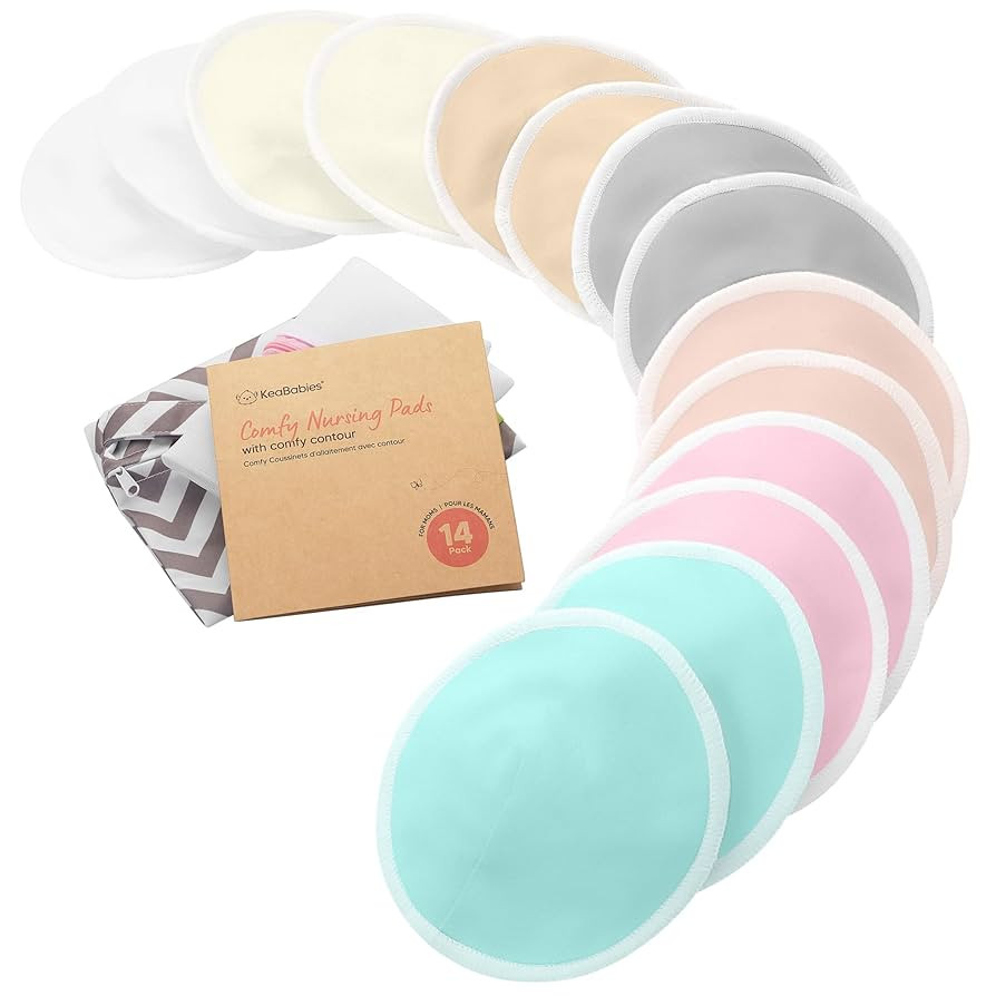 Organic Bamboo Nursing Pads - 14 Washable Breastfeeding Pads, Wash Bag, Reusable Breast Pads for ... | Amazon (CA)
