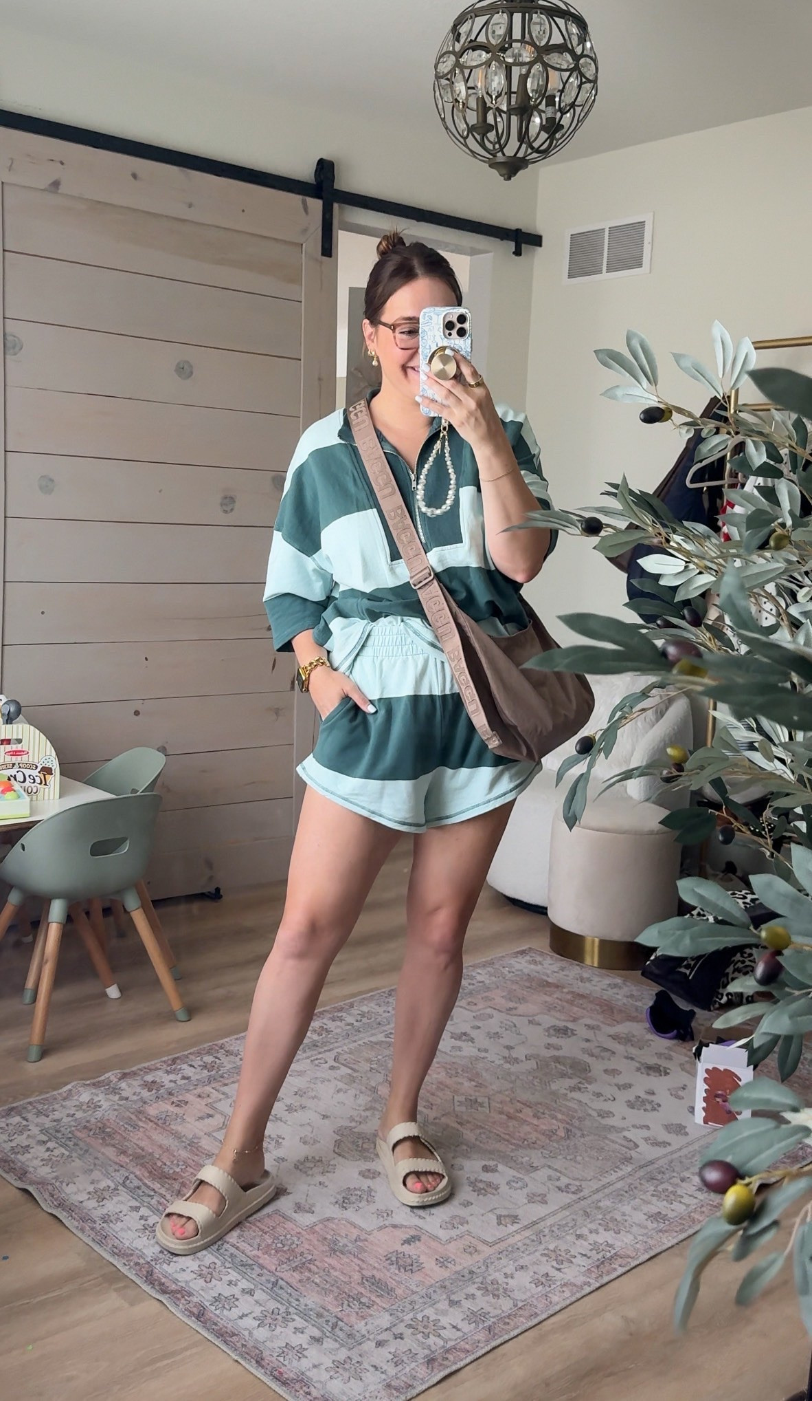 2 piece workout lounge striped set // wearing true size large

#LTKootd #LTKMidsize #LTKSeasonal